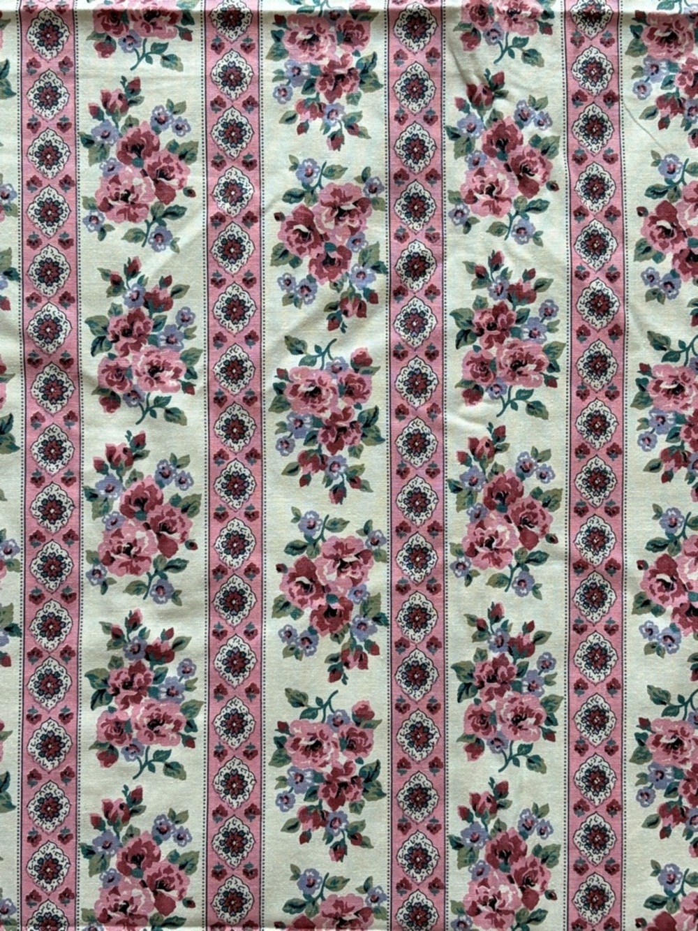 Vintage Cranston Print WorksFloral Cottagecore Pink Grannycore Fabric 43x118”